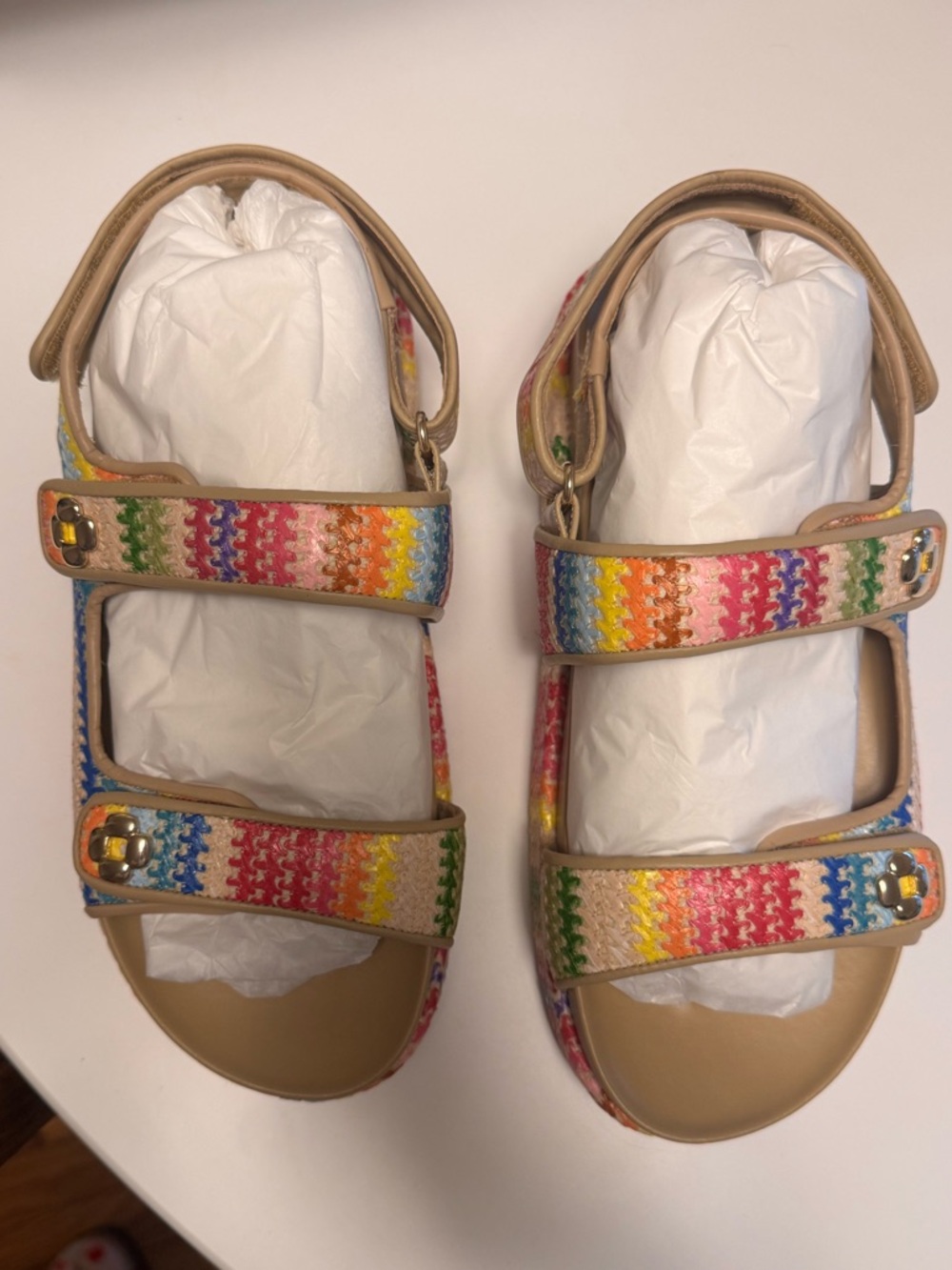 Larroude jetty raffia Sandals